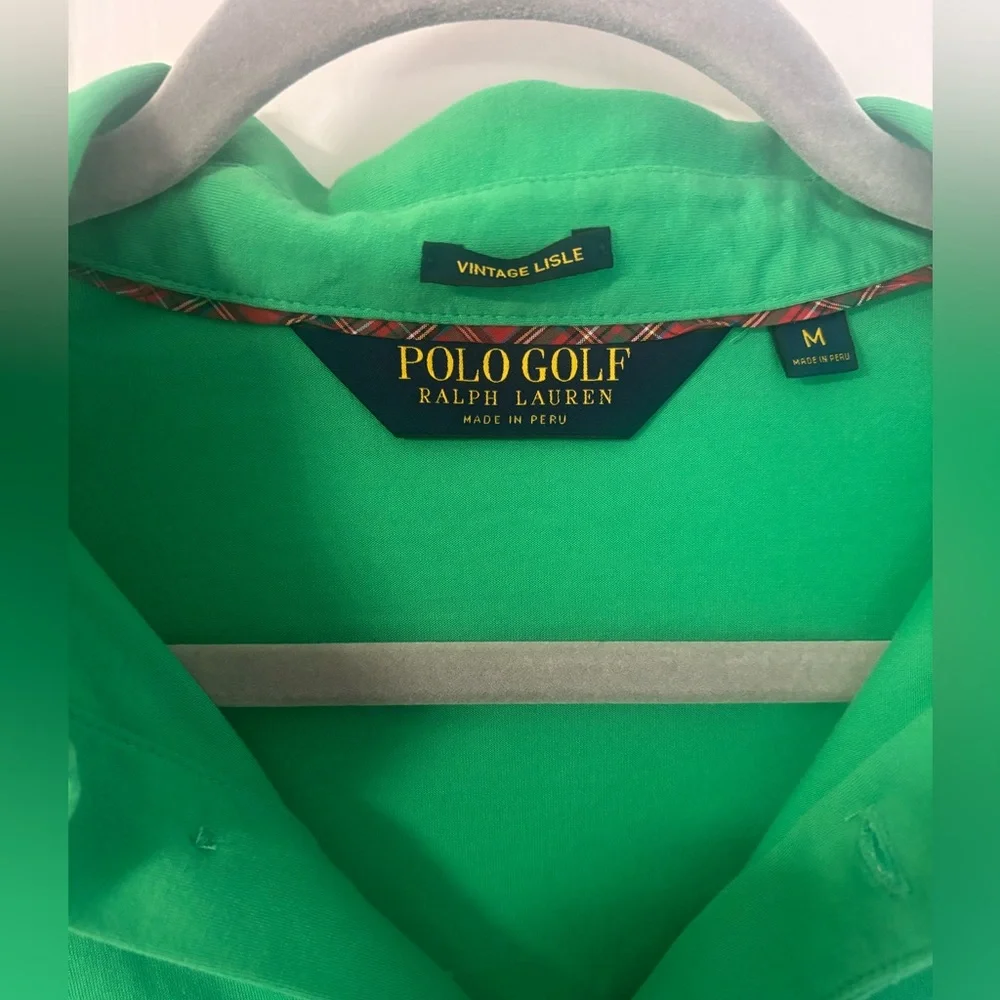 Polo Golf Ralph Lauren Men’s M 100% Pima Cotton in Vibrant Green Vintage Lisle